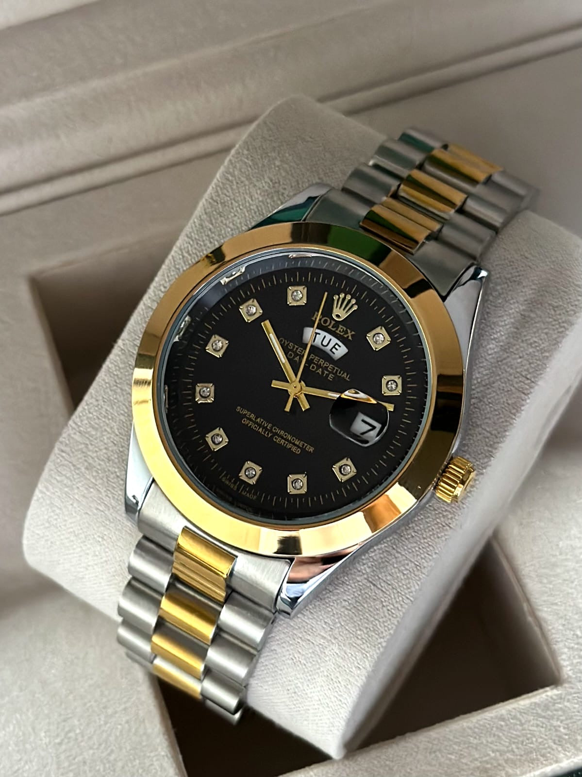 Rolex Day-Date Two-Tone Black Dial – Luxury Watch
