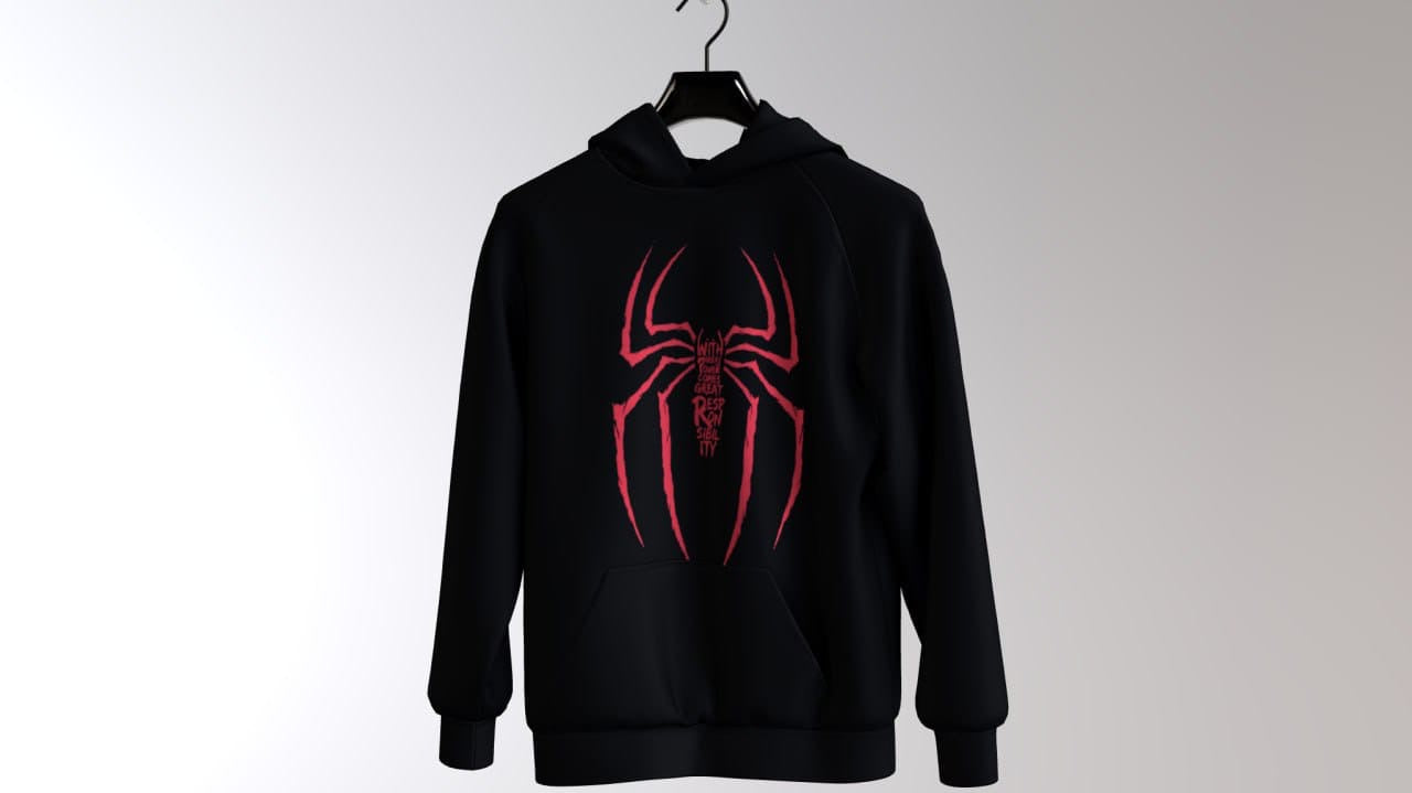 Miles Morales “Great Responsibility” Black Oversized Hoodie